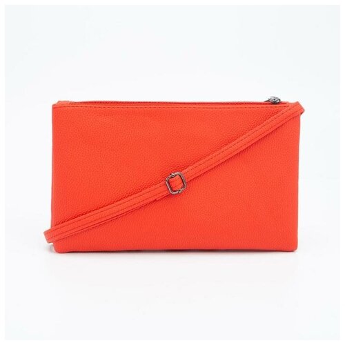 фото Клатч, отдел на молнии, длинный ремень, цвет красный zr store