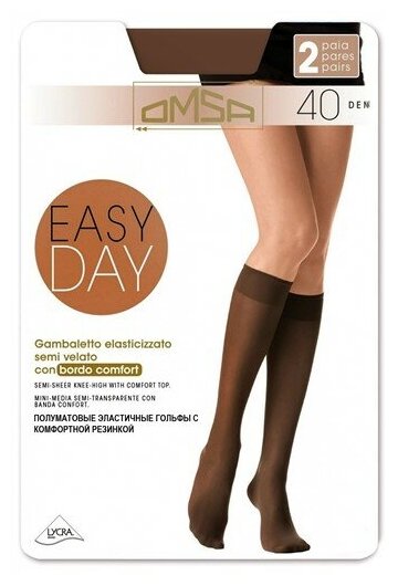 Женские гольфы Omsa высокие, капроновые, 40 den, размер 1/2 (S/M ...