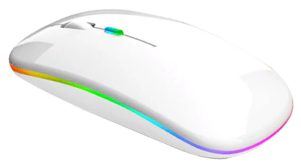 Мышь беспроводная с RGB подсветкой для компьютера и ноутбука пк  макбука / Bluetooth + Wireless / белая