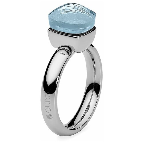 Кольцо Qudo, кристалл, размер 18, голубой, серый кольцо qudo голубой