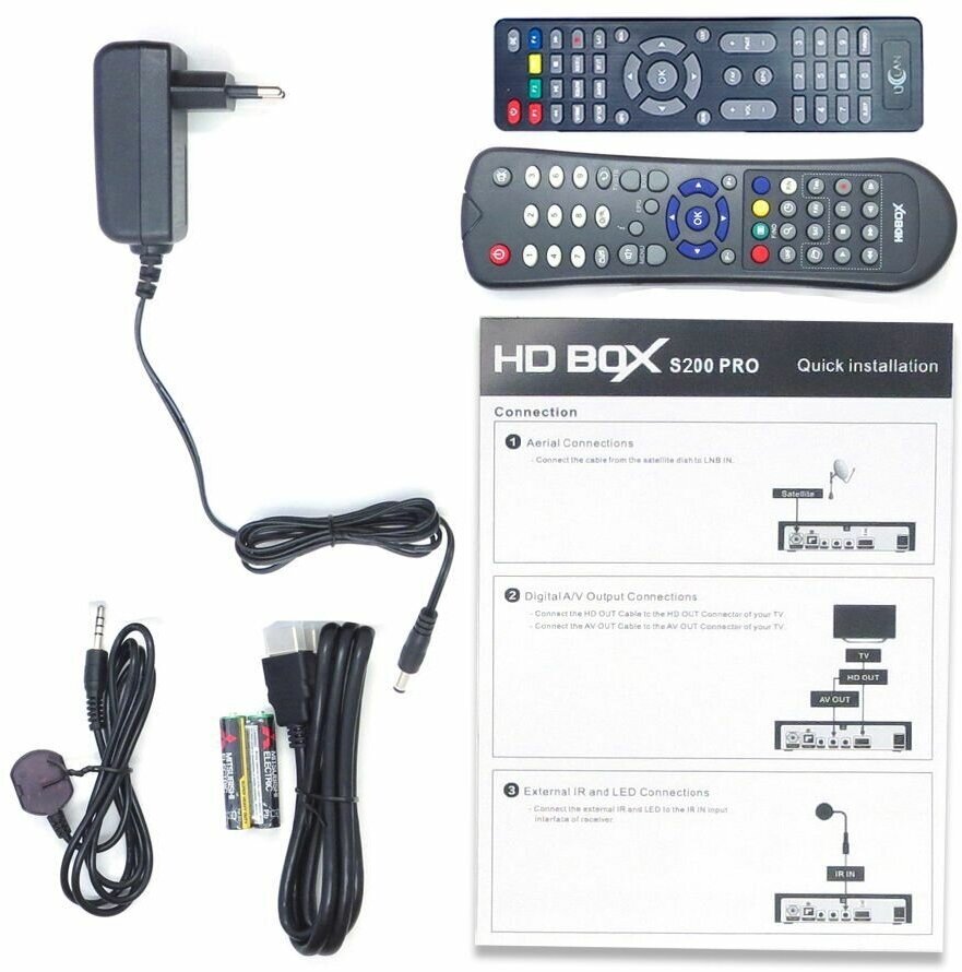 DVB S/S2/S2X T2MI спутниковый ресивер HD BOX S200 Pro WiFi Ethernet с запасным пультом