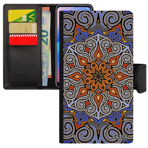 фото Красивый чехол книжка на смартфон // iphone 7 // "мандала" тибет дизайн, utaupia, голубой