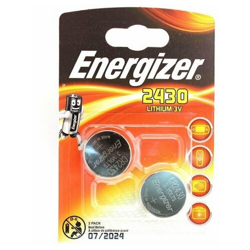 Батарейка литиевая Energizer CR2430 (3V) 2 штуки батарейка energizer max e93 2 штуки e302306700 26045