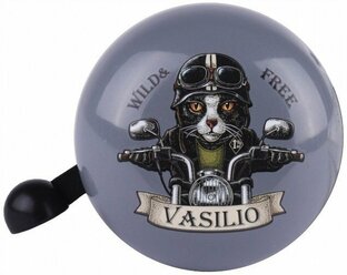 Звонок велосипедный Vinca sport "Vasilio", детский, алюминий/пластик, серый, YL 43 Vasilio