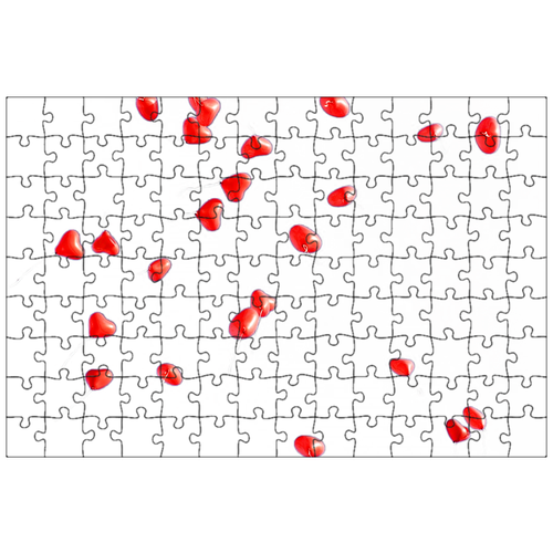 фото Магнитный пазл 27x18см."надувные шарики, сердца, дата рождения" на холодильник lotsprints