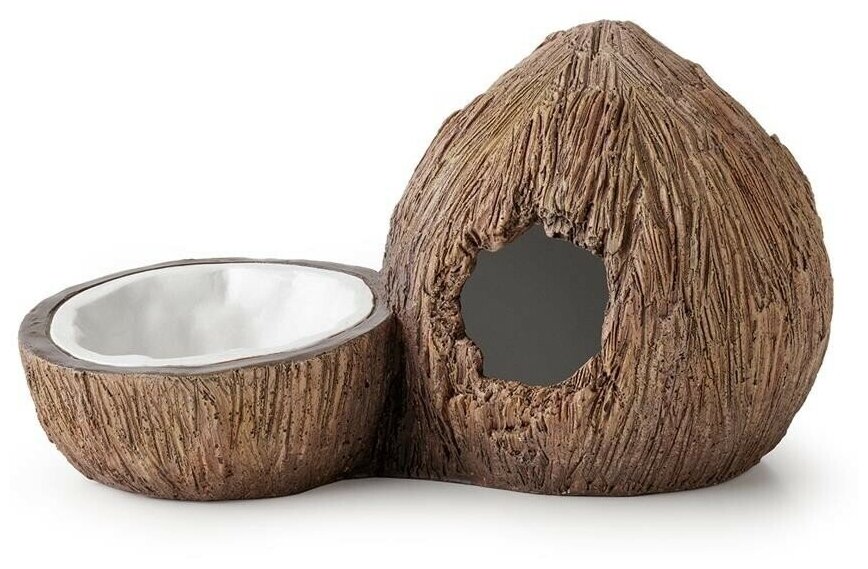 Поилка с укрытием кокос Exo Terra Coconut Hide & Water Dish 21*12*115 см