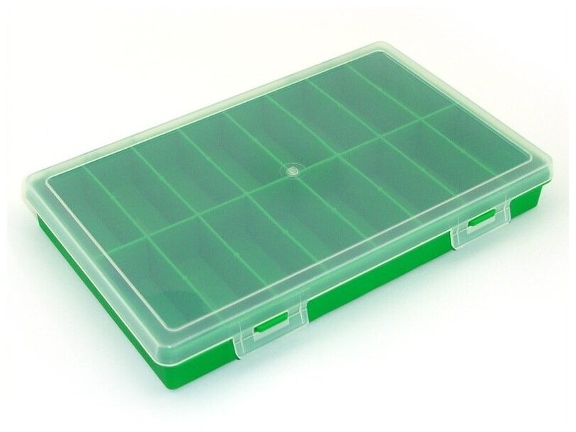 Коробка для приманок PlBOX 2816 (16 ячеек) 280 х 185 х 40 мм цв. Зелёный