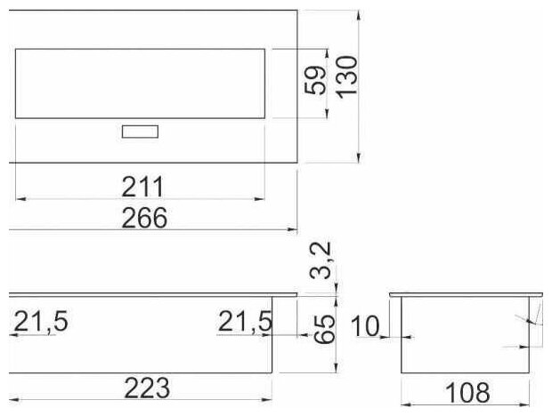 Удлинитель прямоугольный врезной 3 розетки AE-PB03GS-53 (Schuko) без провода GTV - фото №4