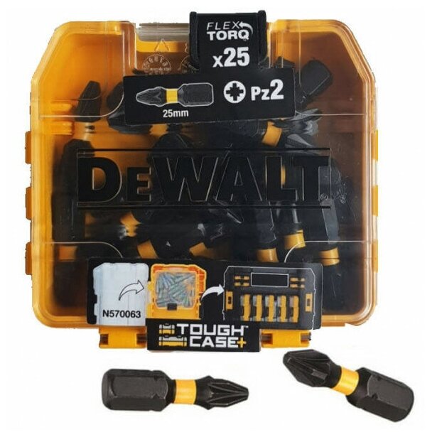 Набор бит (PZ2х25мм; 25 шт) DEWALT FlexTorq (DT70556T)