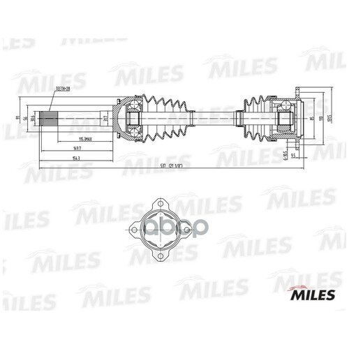 MILES GC02077 Привод в сборе правый MITSUBISHI PAJERO/L200 2.4-3.5 90- (SKF VKJC7112) GC02077