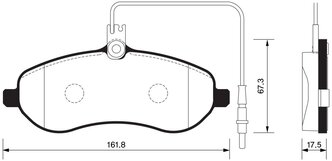 Дисковые тормозные колодки передние SANGSIN BRAKE Sp1415 для Citroen Dispatch, Citroen Jumpy, FIAT Scudo, Peugeot Expert (4 шт.)