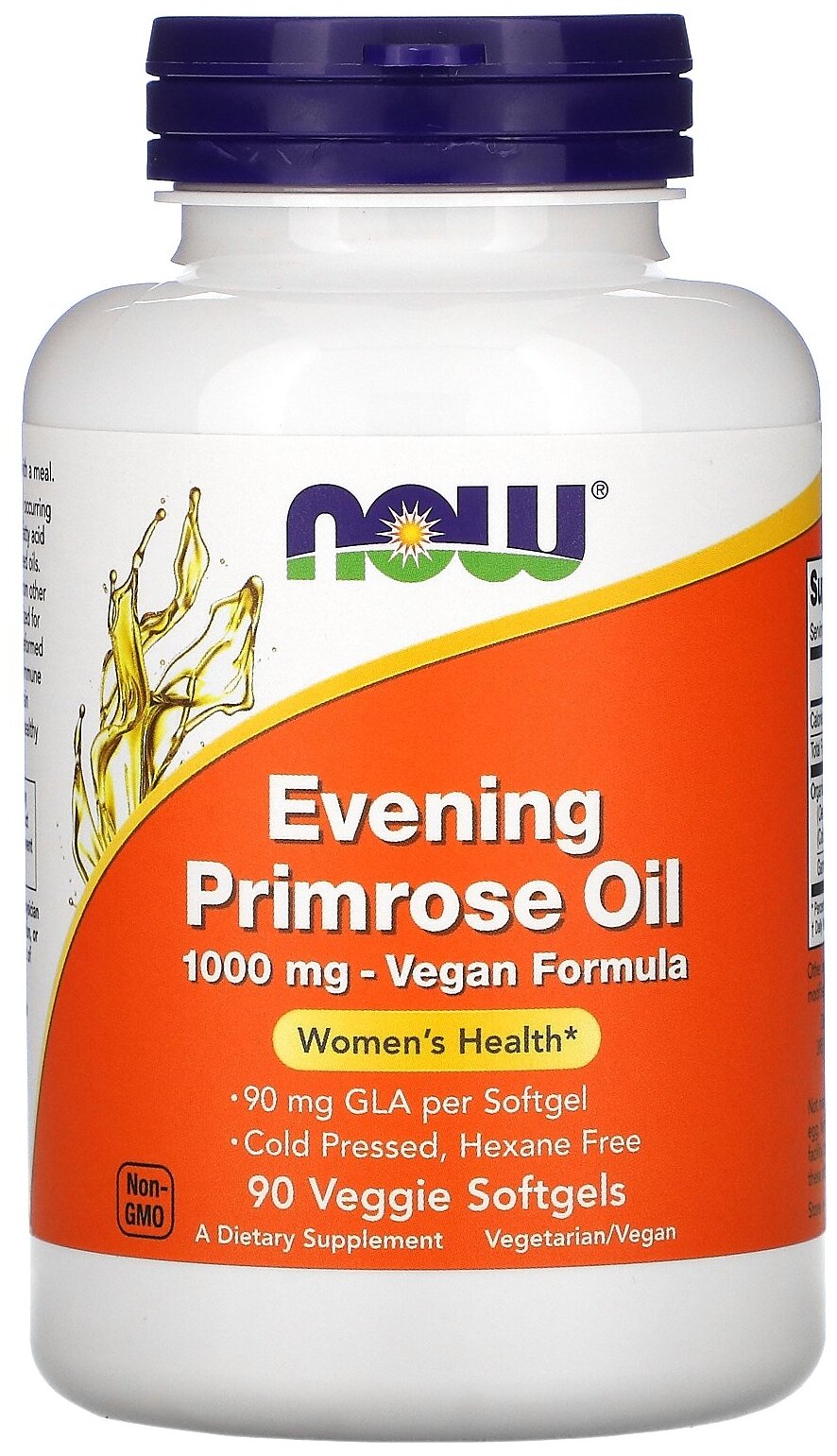Капсулы NOW Evening Primrose Oil 1000 мг, 180 г, 1000 мг, 90 шт.
