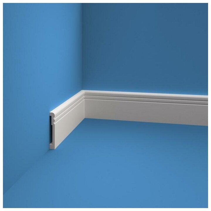 фото Плинтус пластиковый ударопрочный белый 80х12х2000мм 5540448