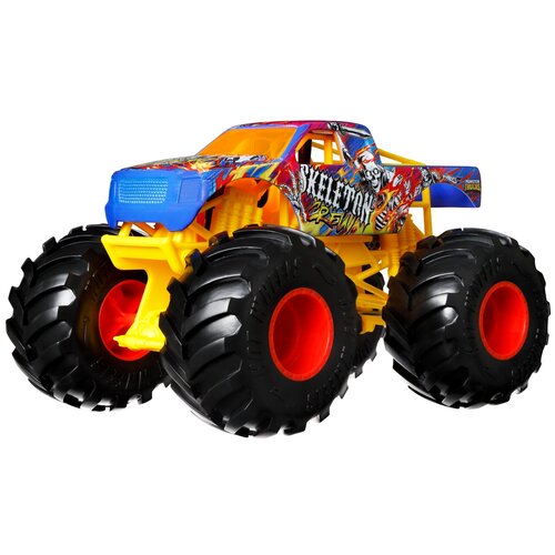 Монстр-трак Hot Wheels большой FYJ83 1:24, 19 см, Команда Скелетов 2021 машинка hot wheels монстр трак большой костолом hdl04