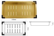 Поддон коландер на кухонную мойку ZorG MASTER ZM 03 BRONZE бронза, 41х22 см