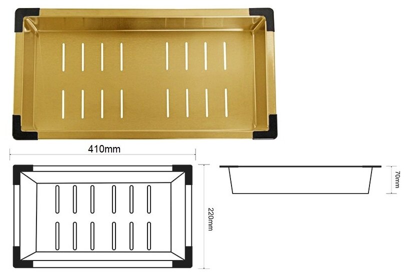 Поддон для кухонной мойки ZORG MASTER ZM 03 BRONZE - фотография № 2