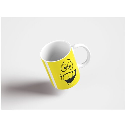 фото Кружка "смайлик, веселье, смех 320 мл. белая lotsprints
