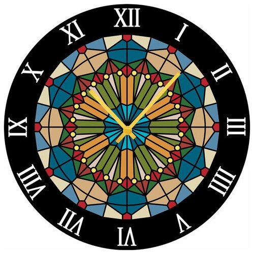 фото Svs настенные часы svs 3502826 узор витражи