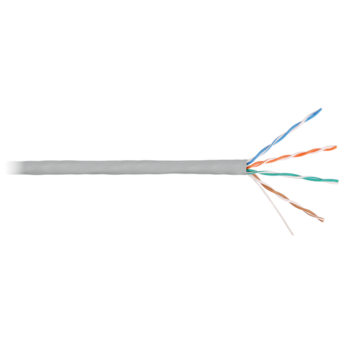 Кабель UTP 5e кат Nikolan 4пары, внутренний, медь, 0,50мм, 305м, одножильный, LSZH, светло-серый NKL 4100C-GY