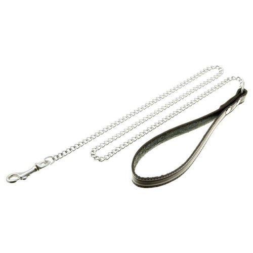 Поводок-цепь металл TRIXIE 110см, 2мм с нейлоновой ручкой, черный поводок для собак trixie waist belt черный