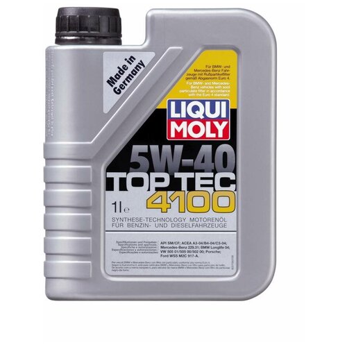 фото Liqui moly моторное масло liquimoly top tec 4100 5w-40, 1л, 7500, синтетическое