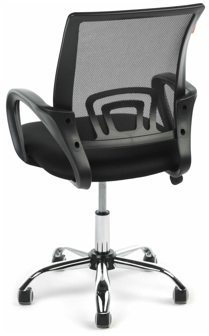 Офисное кресло CHAIRMAN 696 с хромированной крестовиной ткань/сетка черный