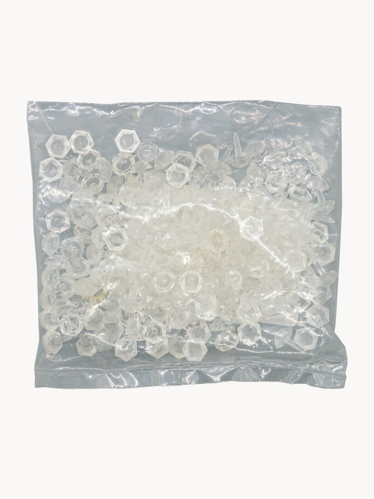 Кнопки монтажные для грузиков-утяжелителей на шторы, 7*11 мм, 100 шт, пластик, прозрачные, 100 шт, Протос