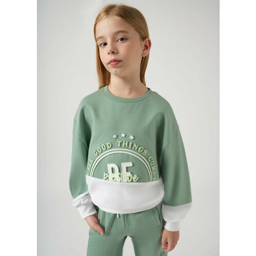 Пуловер Mayoral, размер 152, зеленый пуловер mayoral размер 152 серый