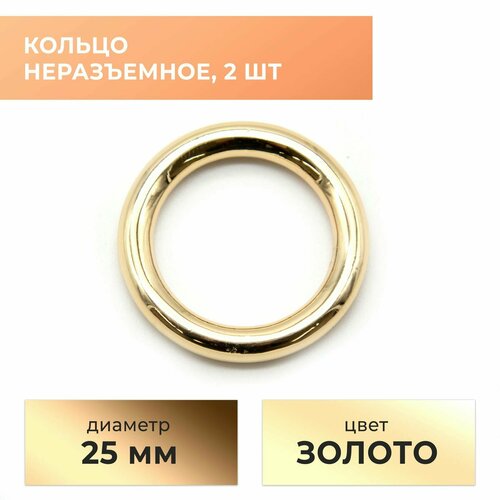 Кольцо сварное 25 мм, золото, 2 шт