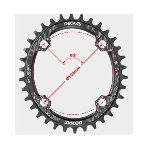 Звезда NW Deckas, овал 34T, черная, BCD 104