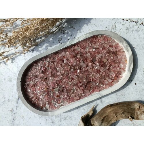 Галтовка натурального камня Клубничный кварц Размер 3-5 мм Упаковка 100 гр 440₽