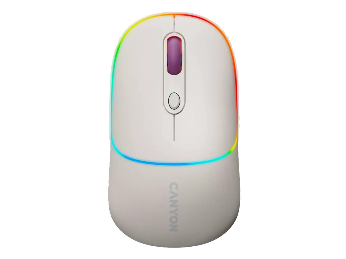 Мышь беспроводная Canyon MW-22, 1600dpi, Bluetooth/Wireless, RGB, 650mAh, Рис (Rice) CNS-CMSW22RC