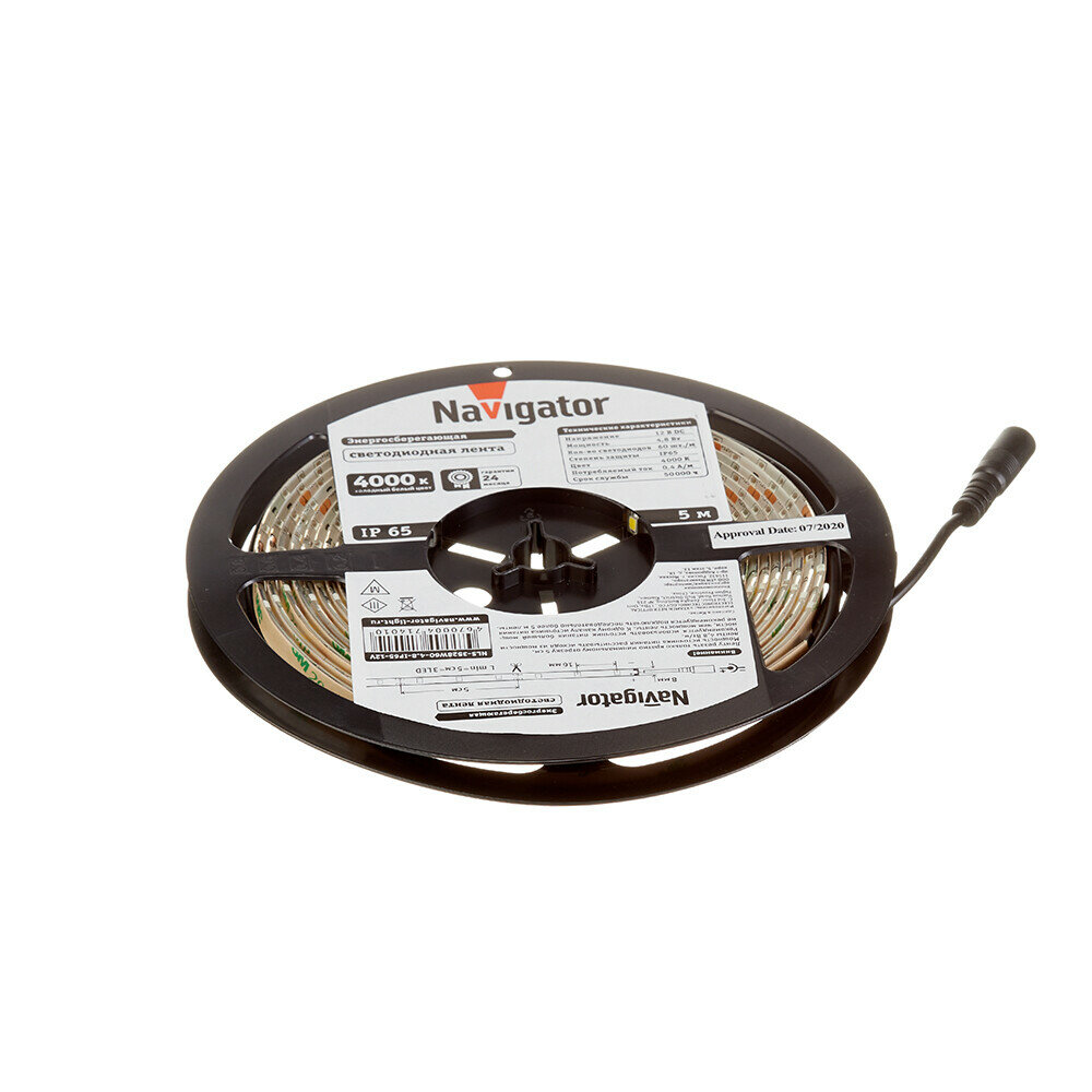 71401 NLS-3528W60-4.8-IP65-12V R5 4000K на катушке 5 метров светодиодная лента Navigator - фото №17