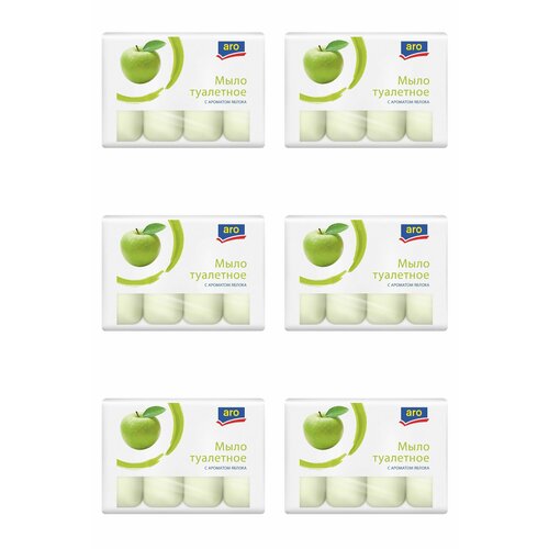 Aro Мыло кусковое Яблоко, 4 x 75 г, 300 г, 6 уп