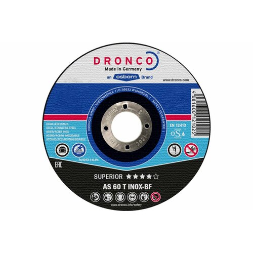DRONCO Отрезной диск по нержавейке Superior AS60T INOX 125x1x22,23 1121240100