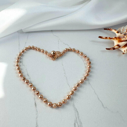Браслет на ногу XUPING JEWELRY Позолоченный ножной браслет шариками, длина 26 см, золотой