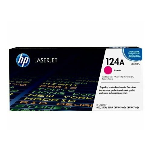 Картридж оригинальный HP Q6003A (124A) Magenta для HP Color LaserJet 1600; Color LaserJet 2600; Color LaserJet 2600N картридж tk 8525 пурпурный для куасера kyocera taskalfa 4052ci 4053ci 5053ci 6053ci