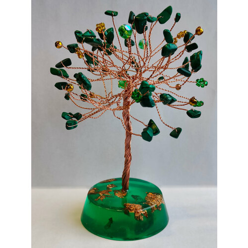 Дерево счастья из меди и малахита