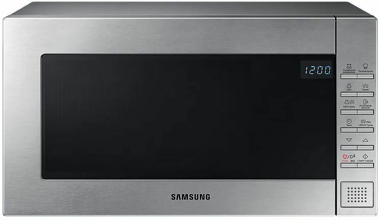 Отдельностоящая микроволновая печь для кухни Samsung GE88SUT, 1200 Вт, 23 л, с БИОкерамическим покрытием, грилем, автопрограммами, быстрой разморозкой и очисткой от запахов, серая