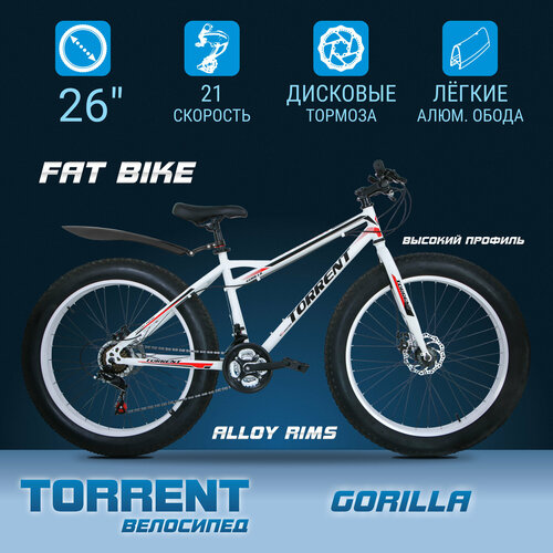 велосипед torrent bolivar рама сталь 10 подростковый 21 скорость колеса 20д Велосипед TORRENT Gorilla (рама сталь 17, внедорожный, 21 скорость, колеса 26)