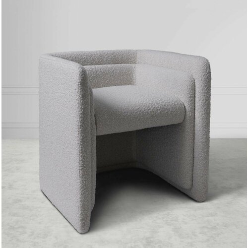 Стул слипер, стул для кухни, стул дизайнерский, стул для офиса, стул на дачу, 63x66x43 см, BedPoint, искусственный мех, светло-серый