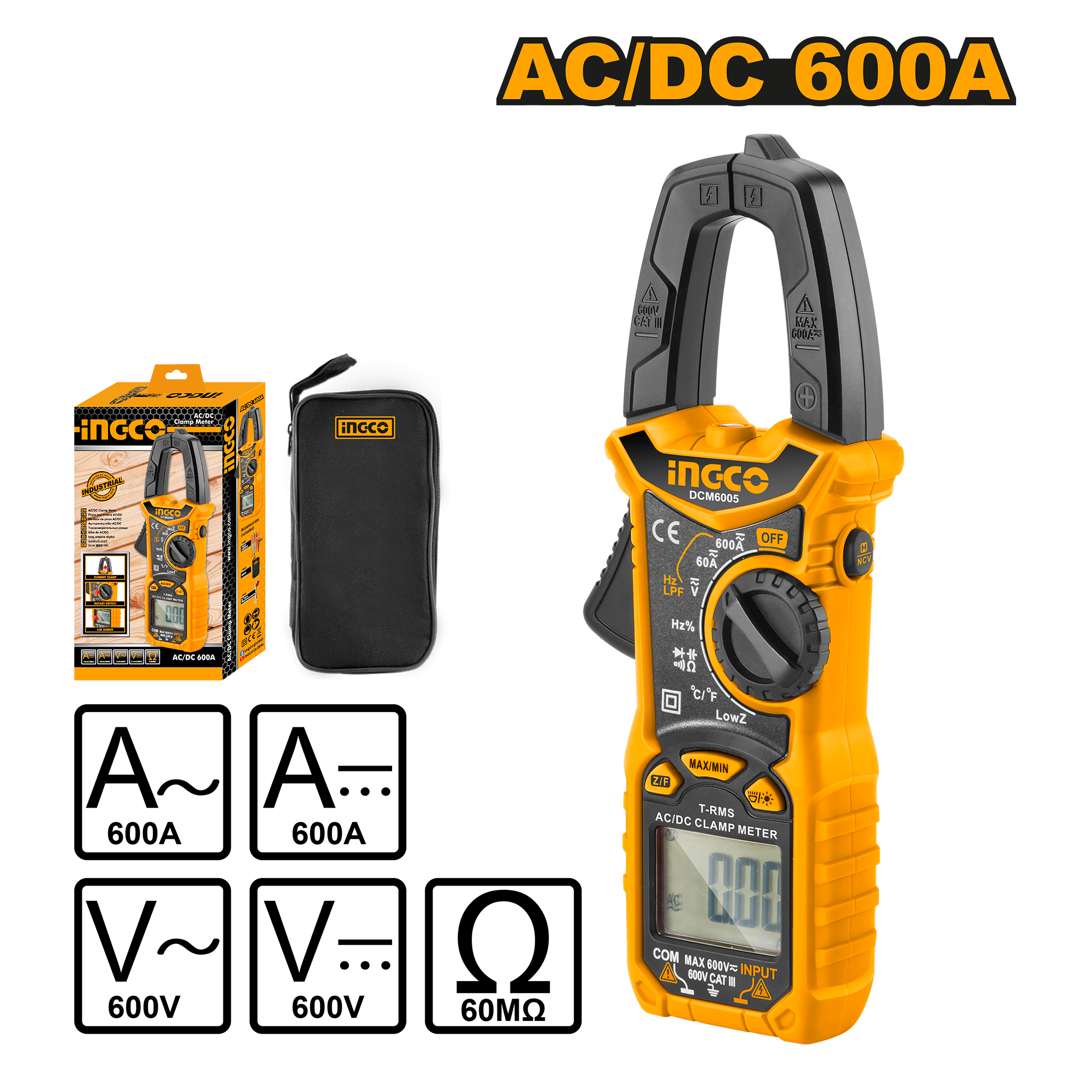 Мультиметр цифровой INGCO DCM6005 INDUSTRIAL