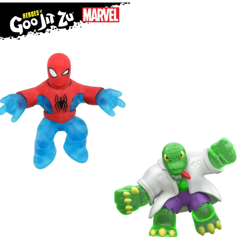Гуджитсу Игровой набор Человек-Паук и Ящер Гу Шифтерс тянущиеся фигурки GooJitZu