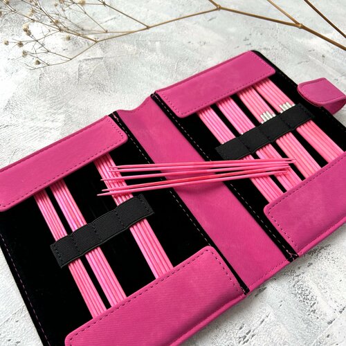 Lykke Blush Fuchsia Набор чулочных спиц 15 см, 2-3.75 мм, 8х5 шт. Дерево