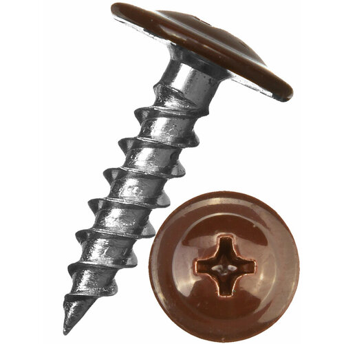 Саморез 42х19 с прессшайбой острый RAL 8017 200 шт 660₽