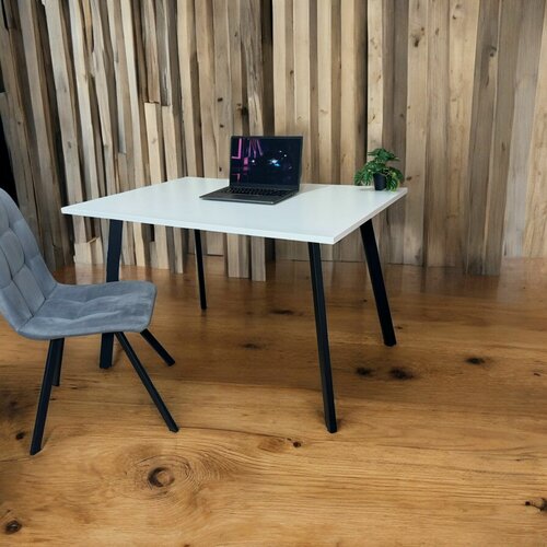 Изображение товара Игровой компьютерный стол/ Лофт, 120*80 см, цвет столешницы Белый, Ножки ник черные