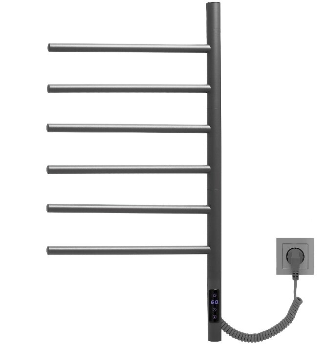 Электрический полотенцесушитель Vincea VTD-1S2CGE 430x800, графит, таймер