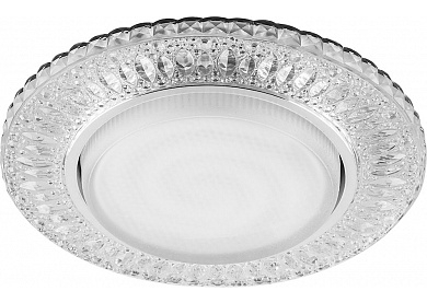 Светильник встраиваемый точечный Feron / Ферон CD4022 GX53 с белой LED подсветкой, IP20, размер 130х30мм хром, 29475 / потолочное освещение