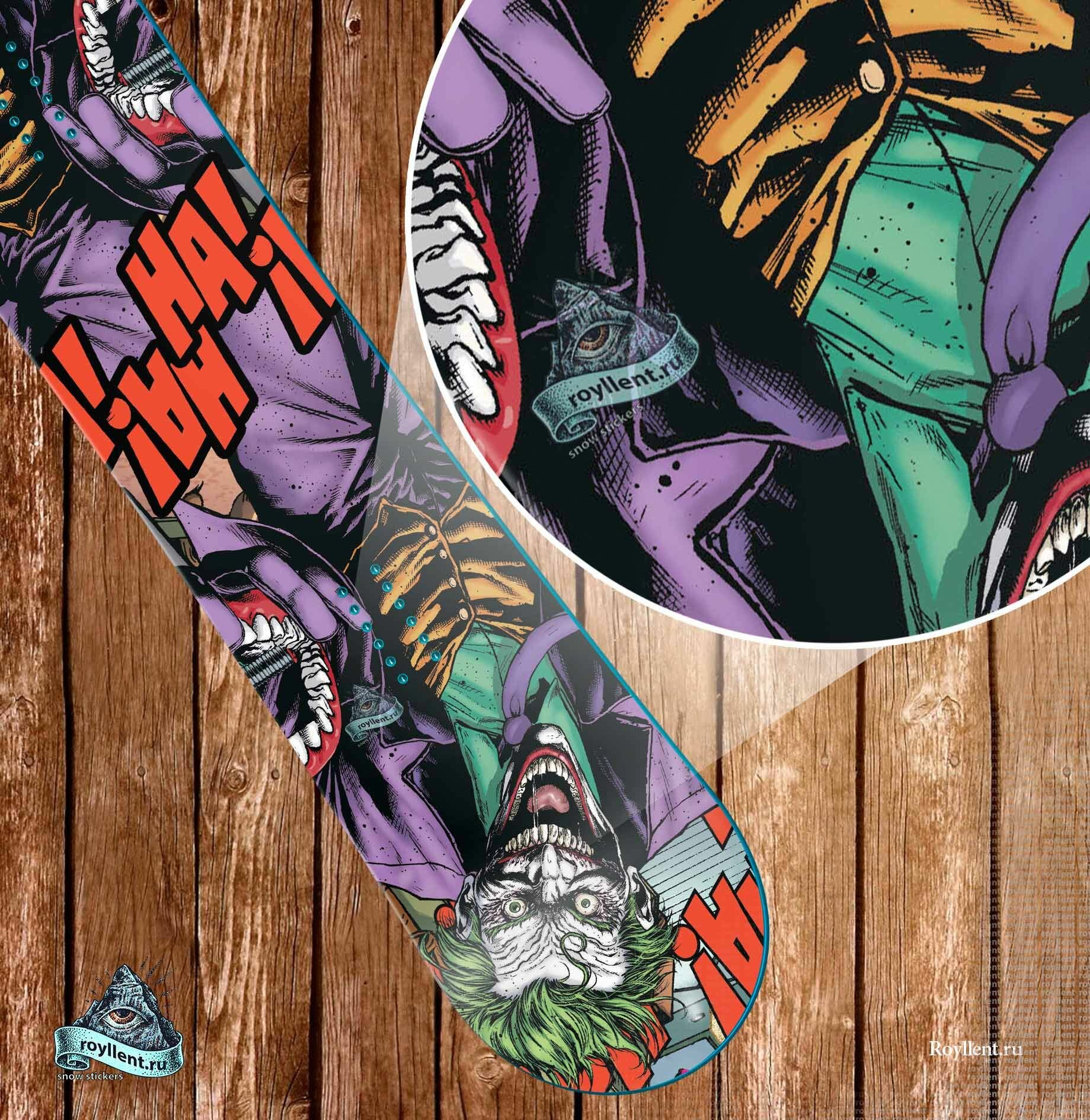 Полноразмерная наклейка на сноуборд 1700х330 Джокер