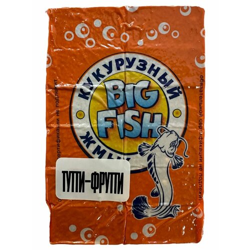 Прикормка натуральная. Жмых кукурузный, макуха Big Fish, аромат - тутти-фрутти, 12 кубиков